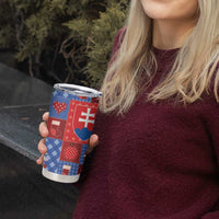 Slovakia Christmas Patchwork Tumbler Cup - Wonder Print Shop