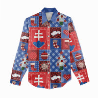 Slovakia Christmas Patchwork Women Casual Shirt - Wonder Print Shop