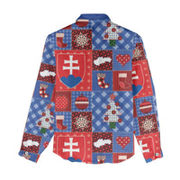 Slovakia Christmas Patchwork Women Casual Shirt - Wonder Print Shop