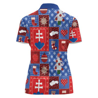 Slovakia Christmas Patchwork Women Polo Shirt - Wonder Print Shop