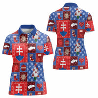 Slovakia Christmas Patchwork Women Polo Shirt - Wonder Print Shop