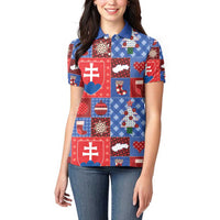 Slovakia Christmas Patchwork Women Polo Shirt - Wonder Print Shop