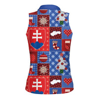 Slovakia Christmas Patchwork Women Sleeveless Polo Shirt - Wonder Print Shop