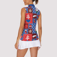 Slovakia Christmas Patchwork Women Sleeveless Polo Shirt - Wonder Print Shop