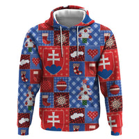 Slovakia Christmas Patchwork Zip Hoodie - Wonder Print Shop