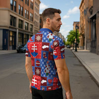 Slovakia Christmas Patchwork Zipper Polo Shirt - Wonder Print Shop