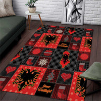Albania Christmas Patchwork Area Rug - Wonder Print Shop
