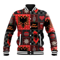 Albania Christmas Patchwork Baseball Jacket - Wonder Print Shop