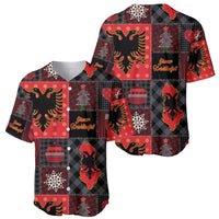 Albania Christmas Patchwork Baseball Jersey - Wonder Print Shop