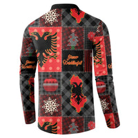 Albania Christmas Patchwork Button Sweatshirt - Wonder Print Shop