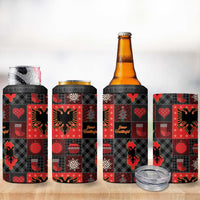 Albania Christmas Patchwork 4 in 1 Can Cooler Tumbler - Wonder Print Shop