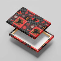 Albania Christmas Patchwork Canvas Wall Art - Wonder Print Shop