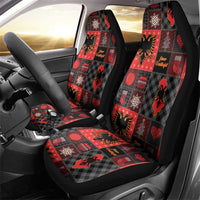 Albania Christmas Patchwork Car Seat Cover - Wonder Print Shop