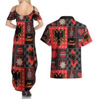 Albania Christmas Patchwork Couples Matching Summer Maxi Dress and Hawaiian Shirt - Wonder Print Shop