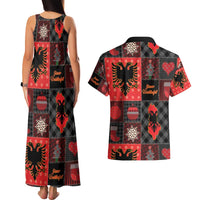Albania Christmas Patchwork Couples Matching Tank Maxi Dress and Hawaiian Shirt - Wonder Print Shop