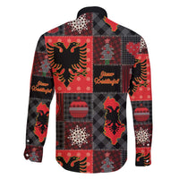 Albania Christmas Patchwork Family Matching Long Sleeve Bodycon Dress and Hawaiian Shirt - Wonder Print Shop