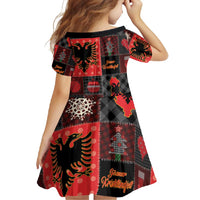 Albania Christmas Patchwork Family Matching Short Sleeve Bodycon Dress and Hawaiian Shirt - Wonder Print Shop
