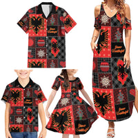 Albania Christmas Patchwork Family Matching Summer Maxi Dress and Hawaiian Shirt - Wonder Print Shop