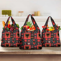 Albania Christmas Patchwork Grocery Bag - Wonder Print Shop