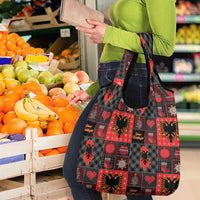 Albania Christmas Patchwork Grocery Bag - Wonder Print Shop