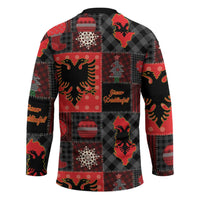 Albania Christmas Patchwork Hockey Jersey - Wonder Print Shop