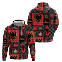 Albania Christmas Patchwork Hoodie - Wonder Print Shop