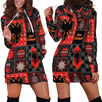 Albania Christmas Patchwork Hoodie Dress - Wonder Print Shop