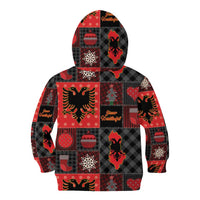 Albania Christmas Patchwork Kid Hoodie - Wonder Print Shop