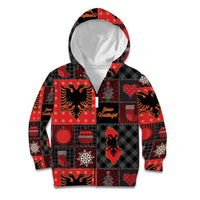 Albania Christmas Patchwork Kid Hoodie - Wonder Print Shop