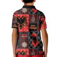 Albania Christmas Patchwork Kid Polo Shirt - Wonder Print Shop