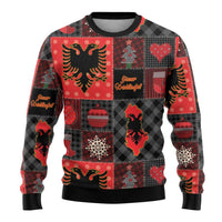 Albania Christmas Patchwork Ugly Christmas Sweater - Wonder Print Shop