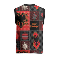 Albania Christmas Patchwork Christmas Knitted V-Neck Vest - Wonder Print Shop