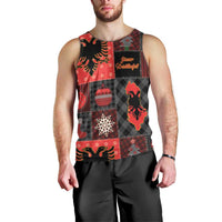 Albania Christmas Patchwork Men Tank Top - Wonder Print Shop