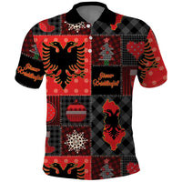 Albania Christmas Patchwork Polo Shirt - Wonder Print Shop