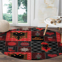 Albania Christmas Patchwork Round Carpet - Wonder Print Shop