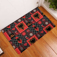 Albania Christmas Patchwork Rubber Doormat - Wonder Print Shop