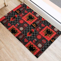 Albania Christmas Patchwork Rubber Doormat - Wonder Print Shop