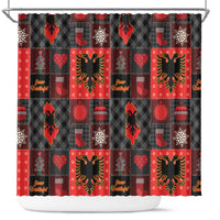 Albania Christmas Patchwork Shower Curtain - Wonder Print Shop