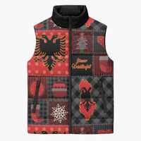 Albania Christmas Patchwork Sleeveless Puffer Jacket - Wonder Print Shop