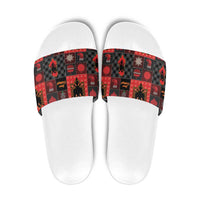 Albania Christmas Patchwork Slide Sandals - Wonder Print Shop