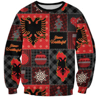 Albania Christmas Patchwork Sweatshirt - Wonder Print Shop