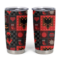 Albania Christmas Patchwork Tumbler Cup - Wonder Print Shop