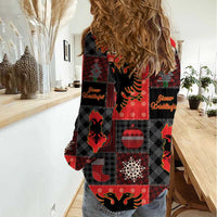 Albania Christmas Patchwork Women Casual Shirt - Wonder Print Shop