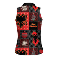 Albania Christmas Patchwork Women Sleeveless Polo Shirt - Wonder Print Shop