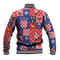 Croatia Christmas Patchwork Baseball Jacket - Wonder Print Shop