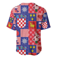 Croatia Christmas Patchwork Baseball Jersey - Wonder Print Shop