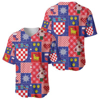 Croatia Christmas Patchwork Baseball Jersey - Wonder Print Shop
