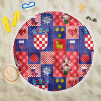 Croatia Christmas Patchwork Beach Blanket - Wonder Print Shop