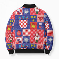 Croatia Christmas Patchwork Bomber Puffer Jacket - Wonder Print Shop