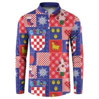 Croatia Christmas Patchwork Button Sweatshirt - Wonder Print Shop